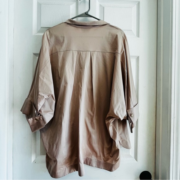 Ted Baker Avereye Rose Light Pink Blouse Batwing Popover Size 12/14 - Picture 4 of 11